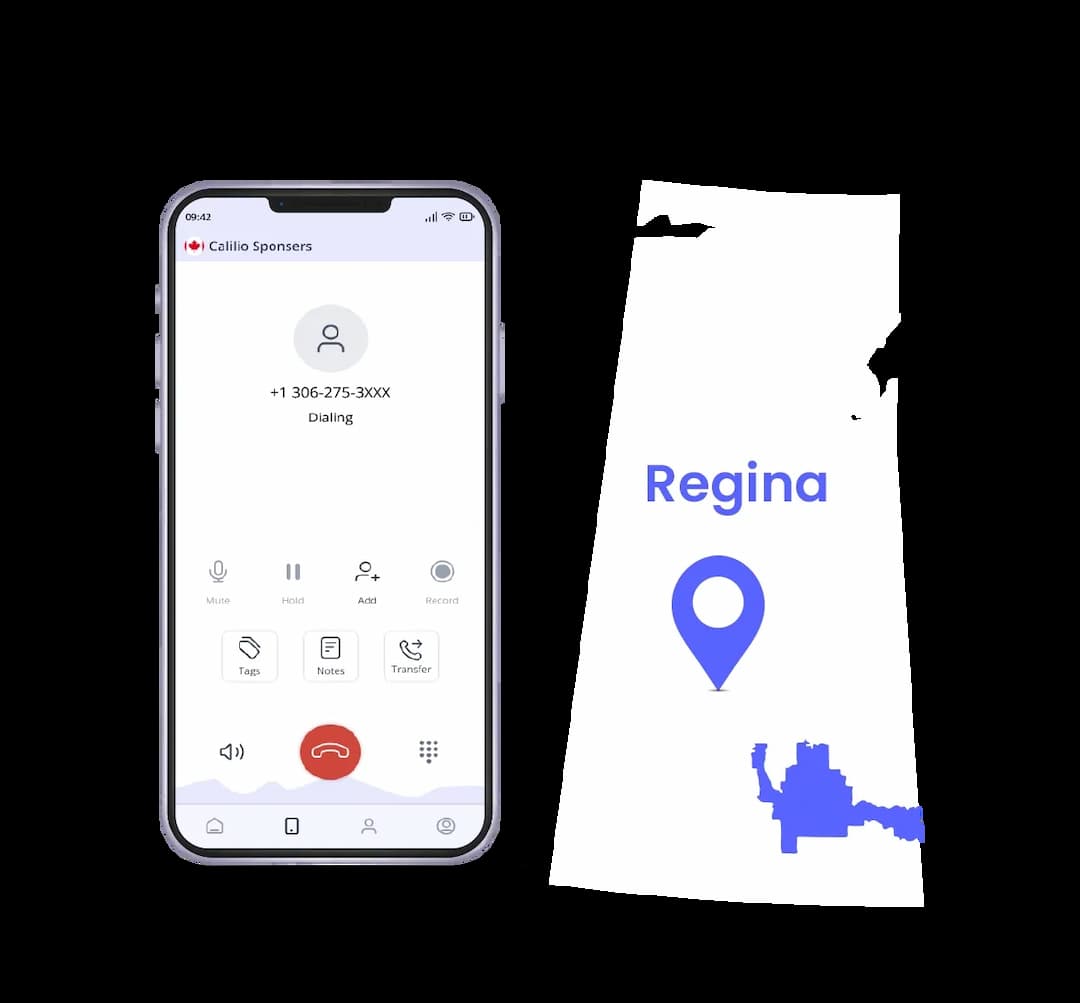 screen of a smart phone calling 306 area code number