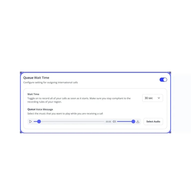Queue call back feature