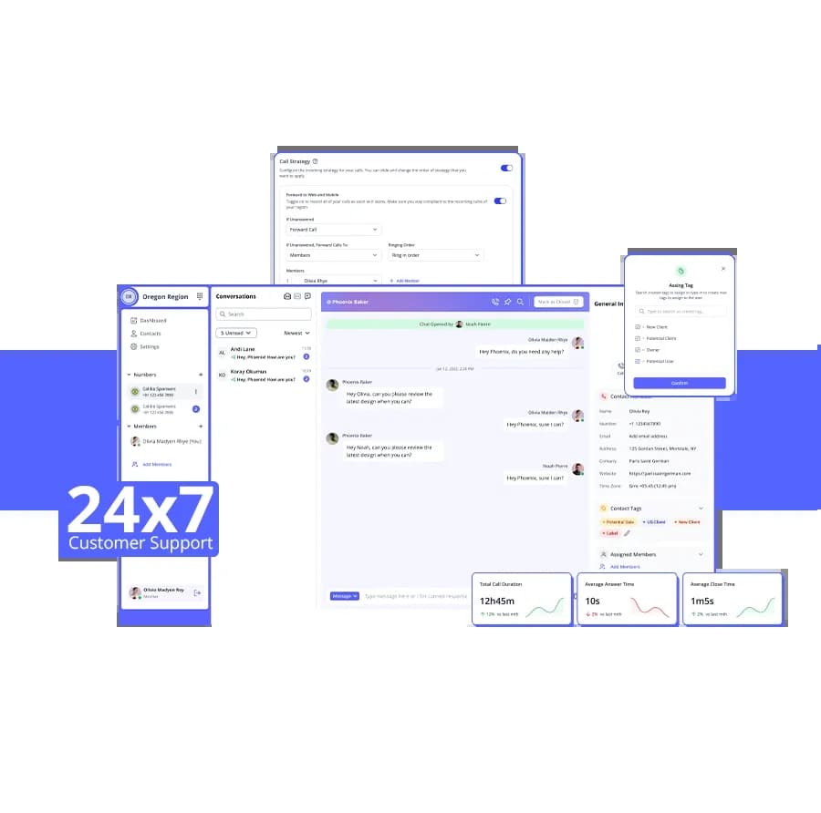 get 24/7 customer support with calilio