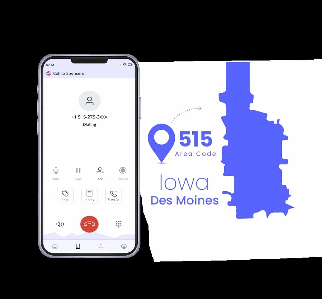Des Moines phone number with it's area code