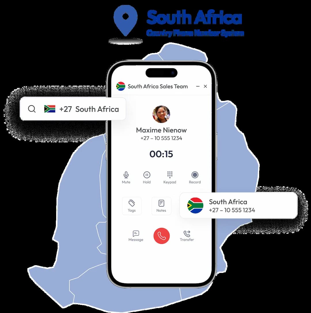 dailing interface of south africa in mobile