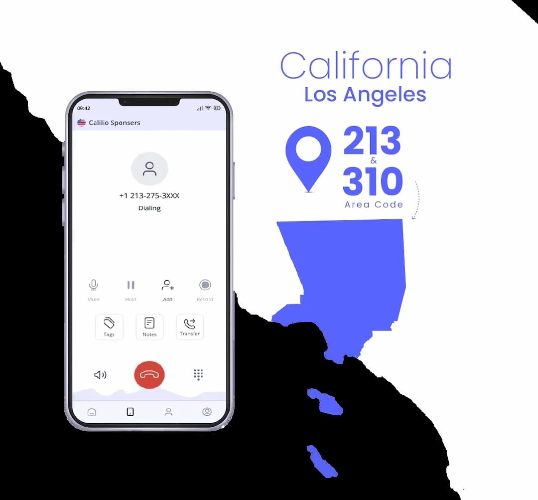los angeles area code number with calilio