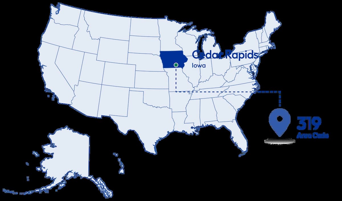 showing area code 304 in map
