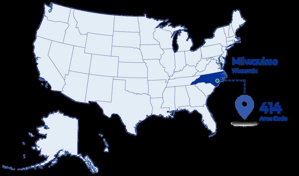 location of 414 area code