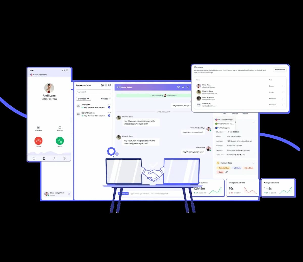 create local identity with calilio's 325 area code number