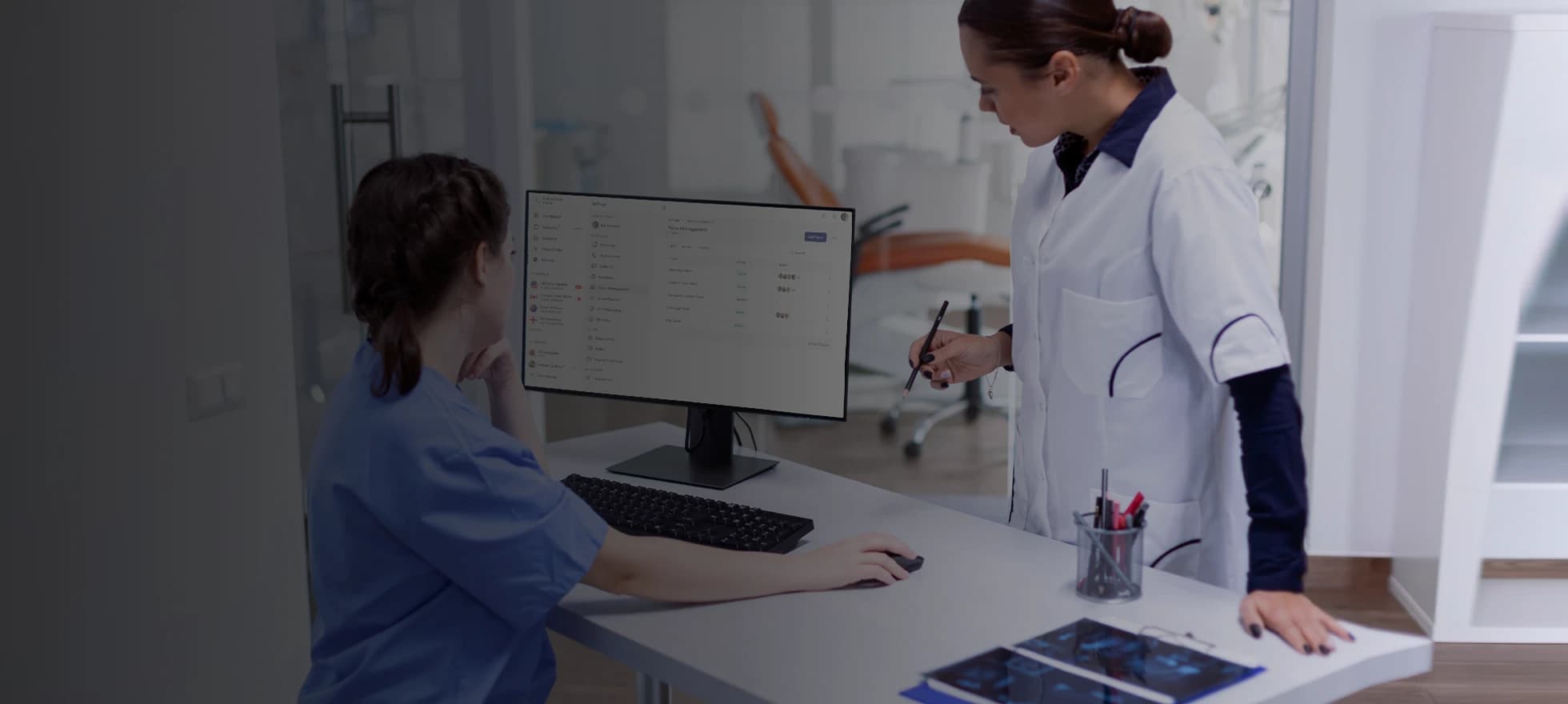 teacher and students interacting with Callilio on tablet for efficient school communication