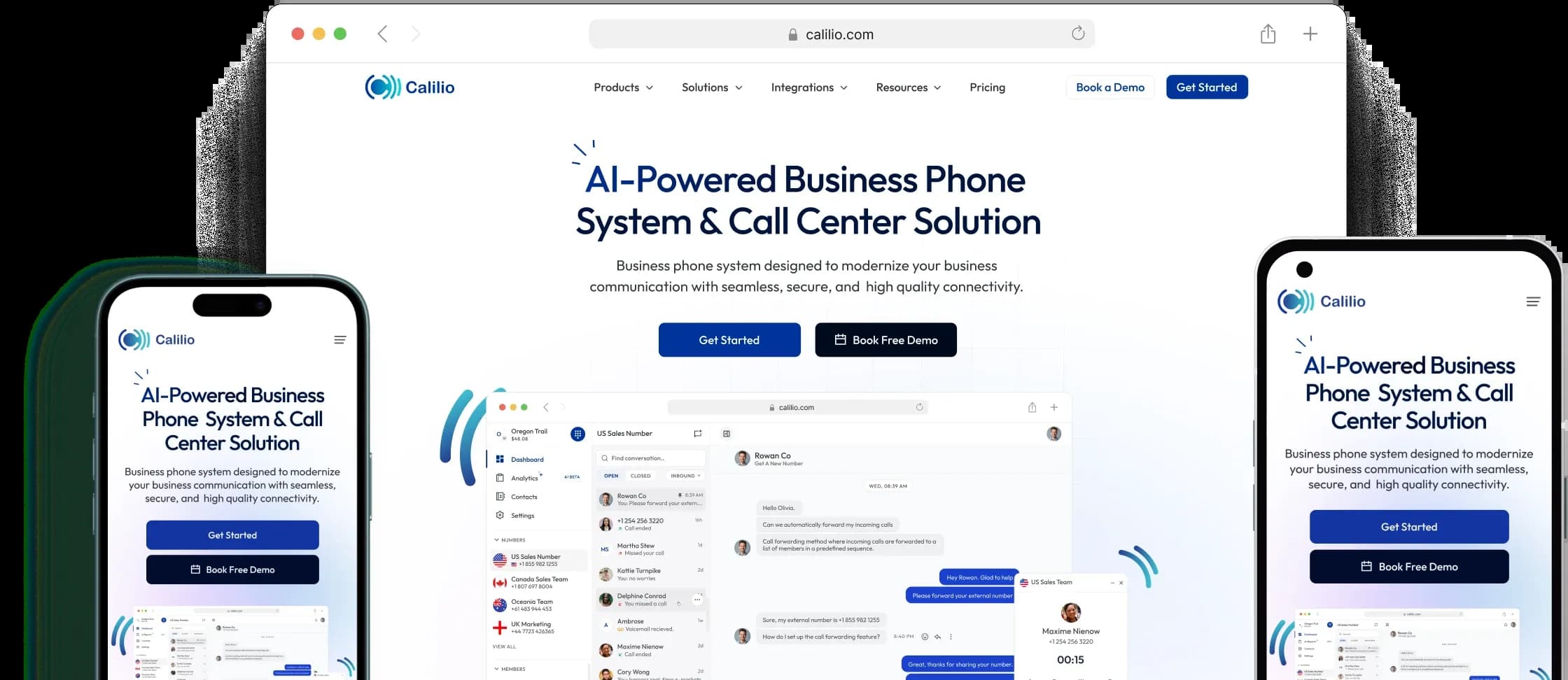 calilio platform on devices