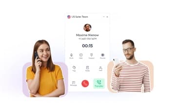 highlighting call transfer option on the calilio interface