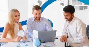 two men and a girl are discussing