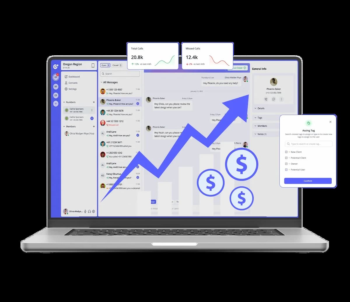 Business using 847 area code number
